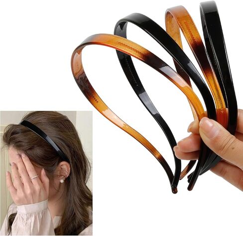 WOVOWOVO Flex Headbands Designed for Glasses Wearer, Plastic Eyewear Hair Bands with Teeth Comb Skinny No Pressure Thin Head Bands for Women's Hair, Non Slip Comfortable Hairbands, 4 Packs in Saudi Arabia