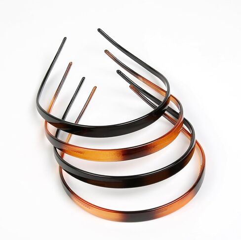 WOVOWOVO Flex Headbands Designed for Glasses Wearer, Plastic Eyewear Hair Bands with Teeth Comb Skinny No Pressure Thin Head Bands for Women's Hair, Non Slip Comfortable Hairbands, 4 Packs in Saudi Arabia