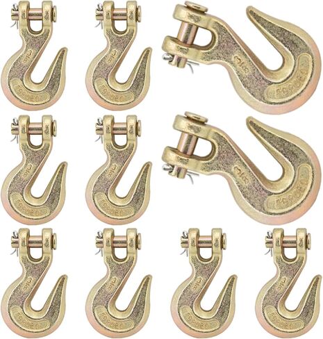 2 PCS 3/8" Chain Hooks, Grade 70 Heavy Duty Clevis Grab Hook for Trucking Towing & Industrial Chains-26,000 lb Load Capacity in Kuwait