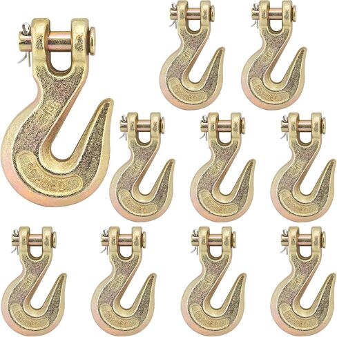 2 PCS 3/8" Chain Hooks, Grade 70 Heavy Duty Clevis Grab Hook for Trucking Towing & Industrial Chains-26,000 lb Load Capacity in Kuwait