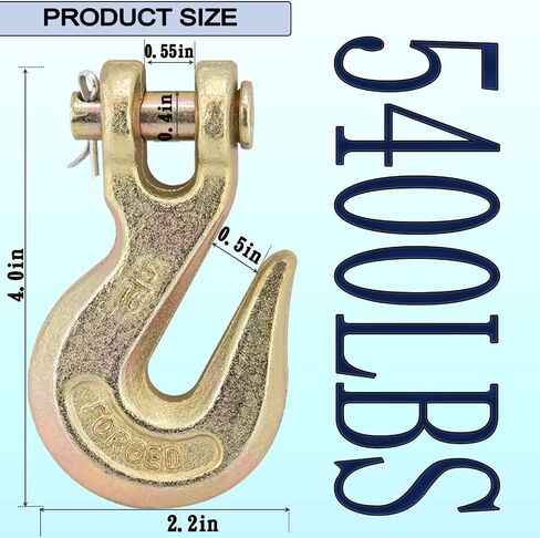 2 PCS 3/8" Chain Hooks, Grade 70 Heavy Duty Clevis Grab Hook for Trucking Towing & Industrial Chains-26,000 lb Load Capacity in Kuwait