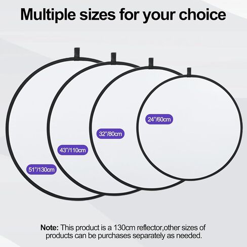 EMART 24’’ (60cm) Light Reflectors 5 in 1 Photo Collapsible Photography Reflector with Bag - Portable Camera Light Reflector Photography Panel for Studio Video-Translucent, White, Silver,Gold,Black in Saudi Arabia