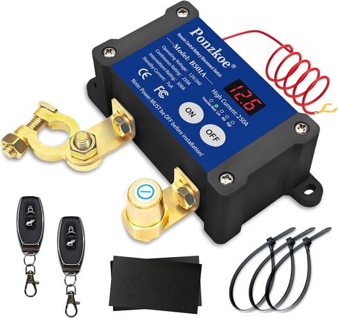 250A قطع البطارية عن بعد مفتاح فصل 12 فولت 24V لشاحنة Car RV Boat Marine ATV ، عمودي سلبي in Kuwait