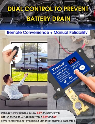 250A قطع البطارية عن بعد مفتاح فصل 12 فولت 24V لشاحنة Car RV Boat Marine ATV ، عمودي سلبي in Kuwait
