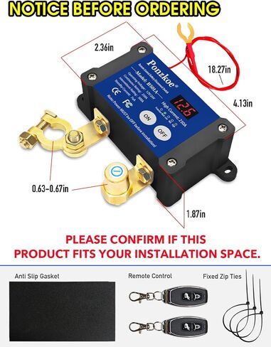 250A قطع البطارية عن بعد مفتاح فصل 12 فولت 24V لشاحنة Car RV Boat Marine ATV ، عمودي سلبي in Kuwait