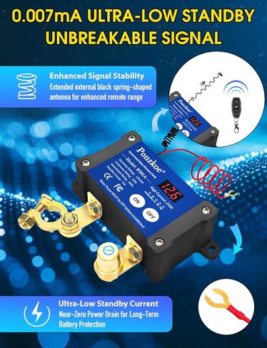 250A قطع البطارية عن بعد مفتاح فصل 12 فولت 24V لشاحنة Car RV Boat Marine ATV ، عمودي سلبي in Kuwait