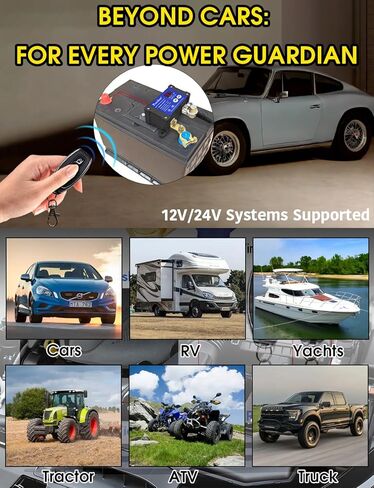 250A قطع البطارية عن بعد مفتاح فصل 12 فولت 24V لشاحنة Car RV Boat Marine ATV ، عمودي سلبي in Kuwait