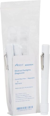 McKesson Medical Penllights للممرضات والمهنيين الطبيين ، Penllight التشخيصية المتاح ، الكوبالت الأزرق - يمكن التخلص منها 4.5 بوصة ، 1 ، 3 عبوات ، 3 إجمالي in Saudi Arabia