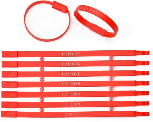 100pcs Plastic Tamper Seals Numbered Security Shipping Tags, Slender Shape Container Ties Fixed Disposable Lock for Trailer Truck Cable (Blue) in Kuwait