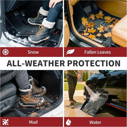 YITAMOTOR Floor Mats for Chrysler Pacifica 2017-2026 7/8 Passenger (No Hybrid) & Voyager 2020-2026, Custom Fit All Weather Anti-Slip TPE Rubber Automotive Accessories, 3 Row & Cargo Liner Set, Black in Saudi Arabia