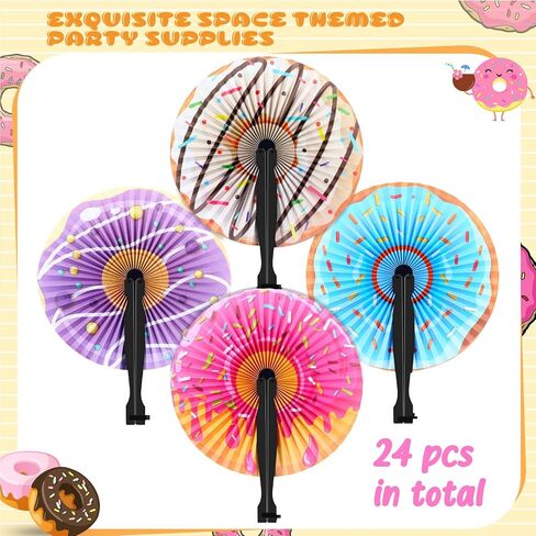 Taiyin 24 Pcs Paper Hand Fans Decorative Folding Fans Round Shaped Accordion Handheld Fans with Handle for Summer Wedding Baby Shower Birthday DIY Crafts Gift Party Supplies (Ocean Theme) in Saudi Arabia