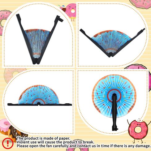 Taiyin 24 Pcs Paper Hand Fans Decorative Folding Fans Round Shaped Accordion Handheld Fans with Handle for Summer Wedding Baby Shower Birthday DIY Crafts Gift Party Supplies (Ocean Theme) in Saudi Arabia