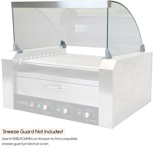 30 Hot Dog Roller Warmer Grill Machine ، درجة تجارية ، (مع درج دافئ ، و 11 بكرات غير لاصقة ، و 30 طباخ شواء السجق السجق ، وعلاج القطر القابل للإزالة من الفولاذ المقاوم للصدأ) in Kuwait
