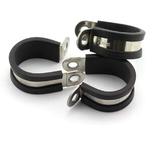 HJ Garden 6pcs 1-1/2 inch Rubber Cushioned Stainless Steel Cable Clamp in Saudi Arabia