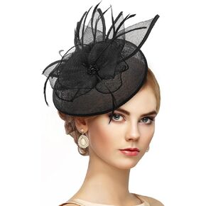 Flower Derby Attire Hat - 1920 50s Kentucky High Tea Party Hats with Hair Clip 2025 Fascinator for Women in Kuwait