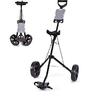 Tangkula Golf Push Pull Cart, Lightweight Foldable 2 Wheels Push Pull Golf Cart Trolley, Walking Push Golf Cart in Saudi Arabia