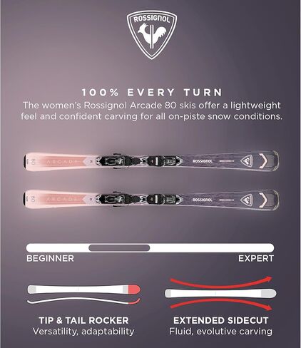 Rossignol Arcade W 80° Xpress - Womens Downhill Skis with Bindings in Saudi Arabia