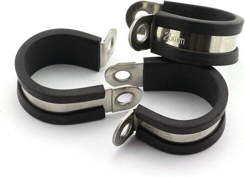 HJ Garden 6pcs 1-1/2 inch Rubber Cushioned Stainless Steel Cable Clamp in Saudi Arabia