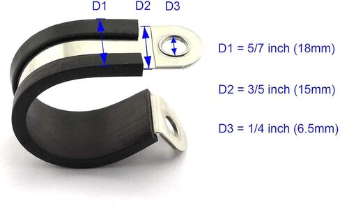 HJ Garden 6pcs 1-1/2 inch Rubber Cushioned Stainless Steel Cable Clamp in Saudi Arabia