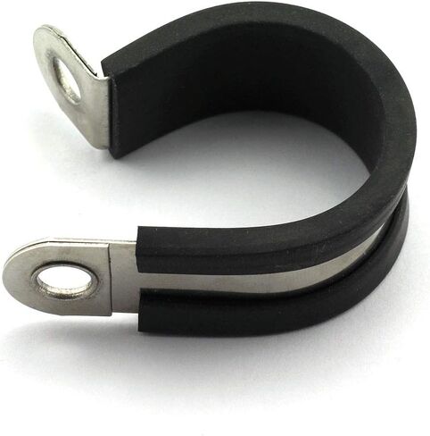HJ Garden 6pcs 1-1/2 inch Rubber Cushioned Stainless Steel Cable Clamp in Saudi Arabia