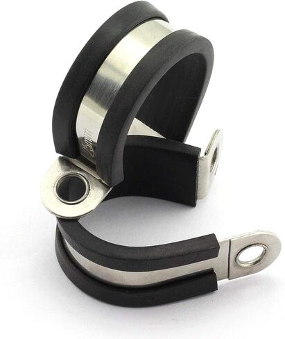 HJ Garden 6pcs 1-1/2 inch Rubber Cushioned Stainless Steel Cable Clamp in Saudi Arabia