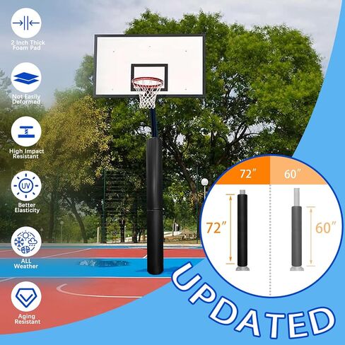 Basketball Pole Padding 72" Heavy Duty Safety Pad for 3-5" Round Poles, Waterproof & Durable – Gym, Garage, Playground Protection in Saudi Arabia