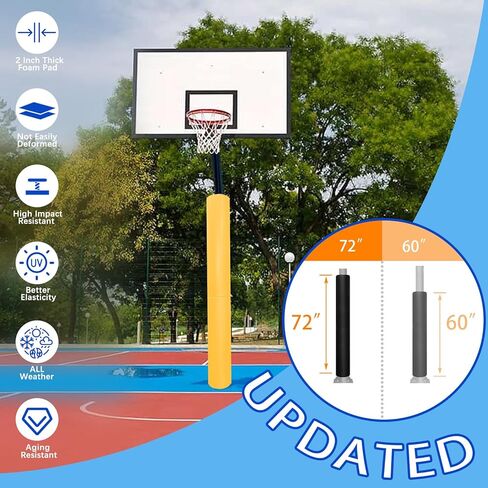 Basketball Pole Padding 72" Heavy Duty Safety Pad for 3-5" Round Poles, Waterproof & Durable – Gym, Garage, Playground Protection in Kuwait