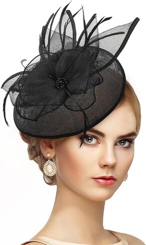 Flower Derby Attire Hat - 1920 50s Kentucky High Tea Party Hats with Hair Clip 2025 Fascinator for Women in Kuwait