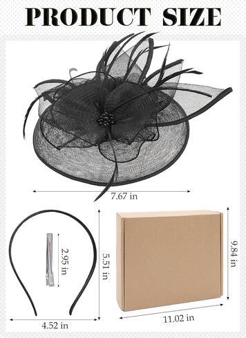 Flower Derby Attire Hat - 1920 50s Kentucky High Tea Party Hats with Hair Clip 2025 Fascinator for Women in Kuwait