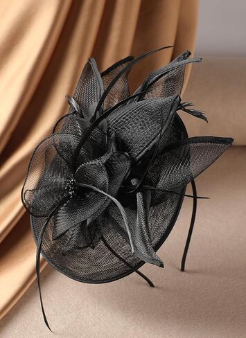 Flower Derby Attire Hat - 1920 50s Kentucky High Tea Party Hats with Hair Clip 2025 Fascinator for Women in Kuwait