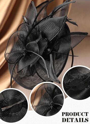 Flower Derby Attire Hat - 1920 50s Kentucky High Tea Party Hats with Hair Clip 2025 Fascinator for Women in Kuwait