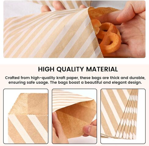 Vgoodall 120pcs أكياس الورق Kraft المسطحة - 5 × 7 بوصات ، نقطة بنية ، متعددة الاستخدامات للملفات تعريف الارتباط ، الوجبات الخفيفة ، الفشار in Kuwait