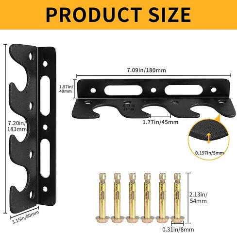 Olympic Wall Mounted Barbell Storage Rack Holder Stand Hanger, Wall Mounted Weight Dumbbell Rack for Olympic Barbell, Curl Bar, Commercial or Home Gym Accessory in Saudi Arabia