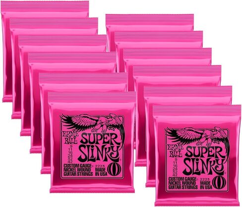 Ernie Ball Super Slinky Electric Guitar Strings, Nickel Wound, Lot/12, P02223 in Saudi Arabia