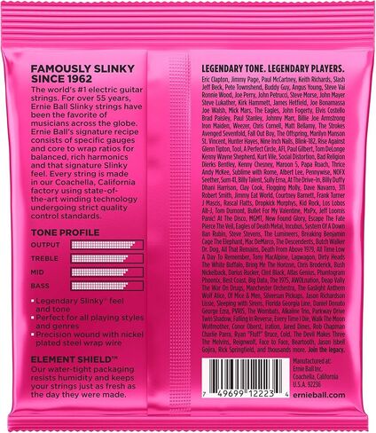 Ernie Ball Super Slinky Electric Guitar Strings, Nickel Wound, Lot/12, P02223 in Saudi Arabia