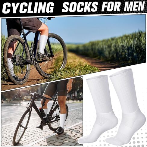 Newcotte 3 Pairs Aerodynamics Socks Cycling Aerodynamics Socks Anti-slip Silicone Line Cycling Sports Running for Men Women in Kuwait