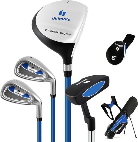 يتضمن Tangkula Junior Golf Club للأطفال يمينًا يمينًا ، ويشمل #3 Fairway Wood & #7/ #9 Irons ، و cover ، وغطاء الرأس ، وغطاء المطر ، وحفلة الجولف ، مثالية للأطفال ، الأطفال in Kuwait