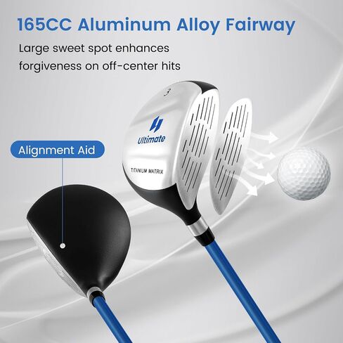 يتضمن Tangkula Junior Golf Club للأطفال يمينًا يمينًا ، ويشمل #3 Fairway Wood & #7/ #9 Irons ، و cover ، وغطاء الرأس ، وغطاء المطر ، وحفلة الجولف ، مثالية للأطفال ، الأطفال in Kuwait
