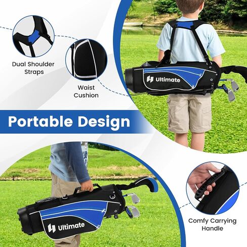يتضمن Tangkula Junior Golf Club للأطفال يمينًا يمينًا ، ويشمل #3 Fairway Wood & #7/ #9 Irons ، و cover ، وغطاء الرأس ، وغطاء المطر ، وحفلة الجولف ، مثالية للأطفال ، الأطفال in Kuwait