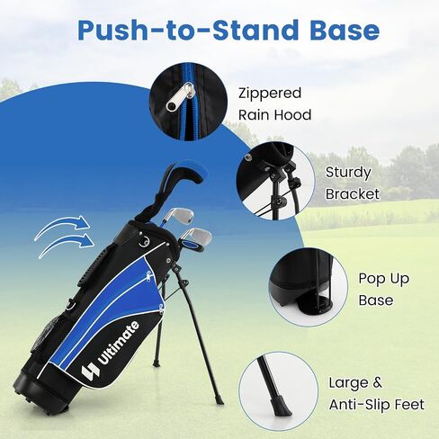 يتضمن Tangkula Junior Golf Club للأطفال يمينًا يمينًا ، ويشمل #3 Fairway Wood & #7/ #9 Irons ، و cover ، وغطاء الرأس ، وغطاء المطر ، وحفلة الجولف ، مثالية للأطفال ، الأطفال in Kuwait