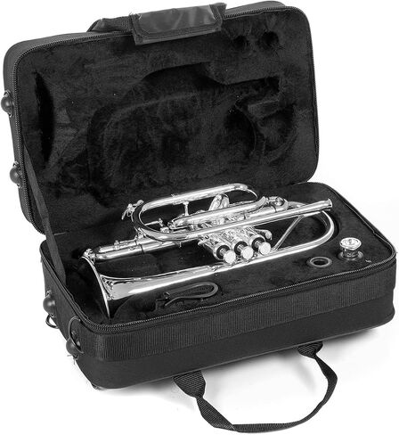 Roy Benson Bb Cornett MOD.CR-302S plated finish, incl. light rectangular case, Yellow,Gold,Silver (RB701094) in Saudi Arabia