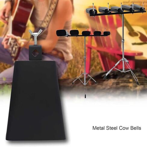 Metal Iron Cowbell 8 Inch, Cow Bell Large Noise Makers Hand Percussion Music Cow bell with Stick and Handle for Drum Set, Metal Steel Instrument Cowbell for Sporting Event, Party Concert, Wedding in Saudi Arabia