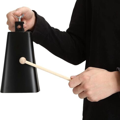 Metal Iron Cowbell 8 Inch, Cow Bell Large Noise Makers Hand Percussion Music Cow bell with Stick and Handle for Drum Set, Metal Steel Instrument Cowbell for Sporting Event, Party Concert, Wedding in Saudi Arabia