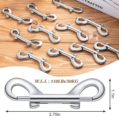 10/20Pcs Double Ended Bolts Hook for Keychains Link Dog TractionRope Metal Clip Dog Leash Chain Clip Slings Hook in Kuwait