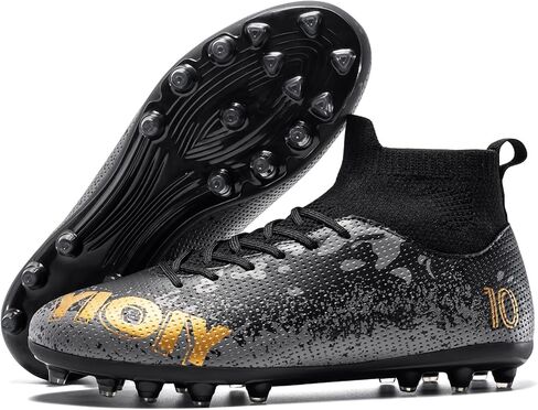 Unisex-Child Soccer Cleats High-top Youth Football Training Shoes in Kuwait