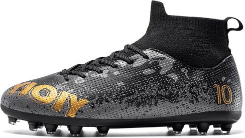 Unisex-Child Soccer Cleats High-top Youth Football Training Shoes in Kuwait