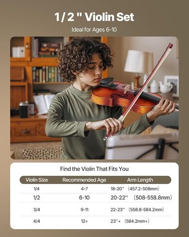 Vevor Violin 4/4 الحجم الكامل للبالغين ، كمان كمان من الكمان الطالب المبتدئين مع حالة صعبة ، روزن ، القوس ، الراحة في الكتف ، الجسر ، الأوتار الإضافية ، أداة الخشب الصلبة المهنية (بني لامع) in Saudi Arabia