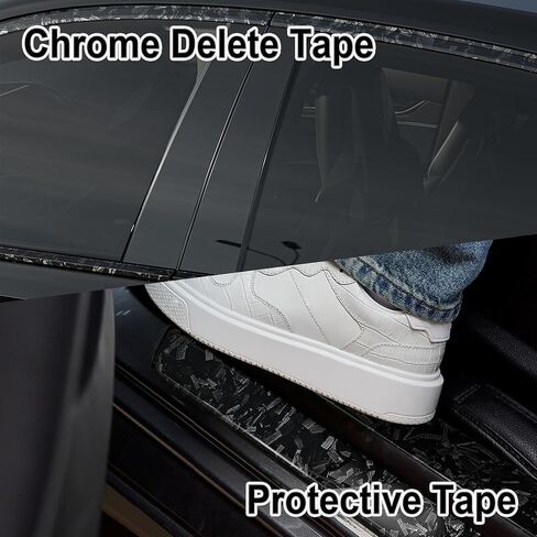 Lypumso Gloss Forged Carbon Fiber Tape for Chrome Delete Door Sill Protector Window Trim Blackout Vinyl Wrap, Car Auto Vehicle DIY Detailing Protection Film with Tool Kit (Purple, 2inch x 30ft) in Kuwait