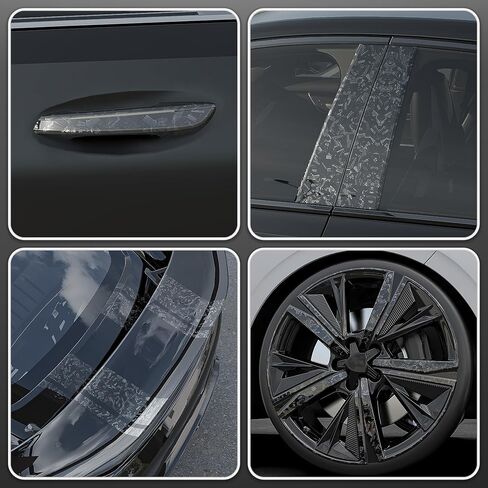 Lypumso Gloss Forged Carbon Fiber Tape for Chrome Delete Door Sill Protector Window Trim Blackout Vinyl Wrap, Car Auto Vehicle DIY Detailing Protection Film with Tool Kit (Purple, 2inch x 30ft) in Kuwait