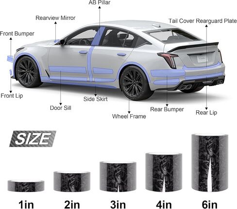 Lypumso Gloss Forged Carbon Fiber Tape for Chrome Delete Door Sill Protector Window Trim Blackout Vinyl Wrap, Car Auto Vehicle DIY Detailing Protection Film with Tool Kit (Purple, 2inch x 30ft) in Kuwait